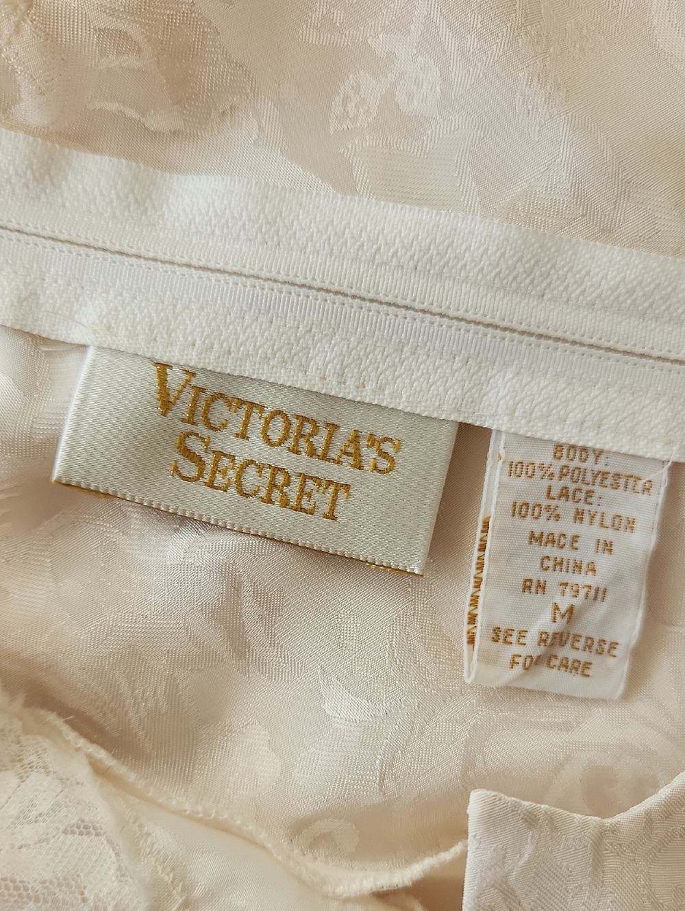 Victoria's Secret 80s Gold Label Champagne Teddy Bodysuit Bridal Vintage Size M - Picture 9 of 16